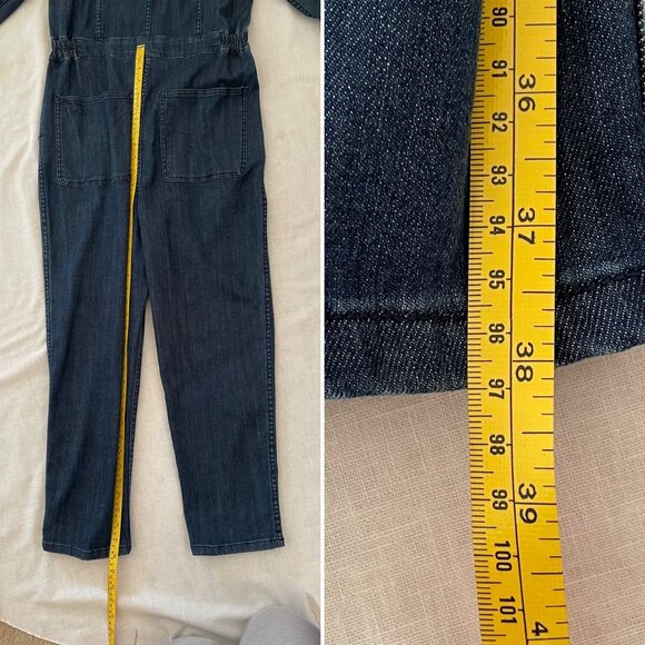 Cynthia Rowley Womens Denim Jumpsuit Size Small Dark Wash Western Denim on Denim - Picture 11 of 11